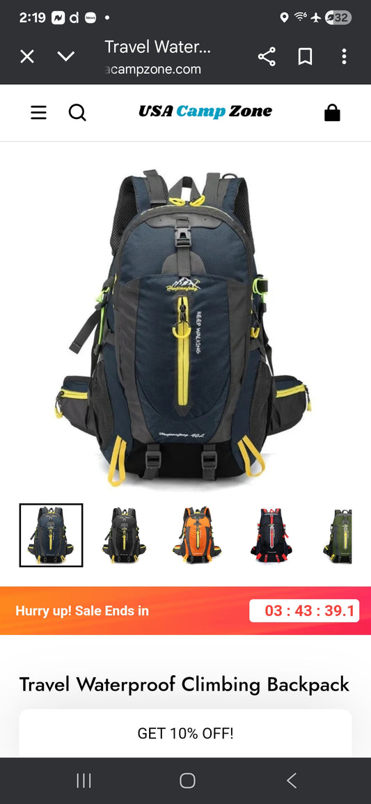 Waterproof Hiking Backpack